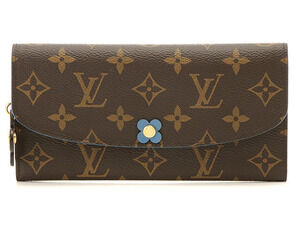 LOUIS VUITTON Wallet Portefeuille Emilie Monogram Blue Jean